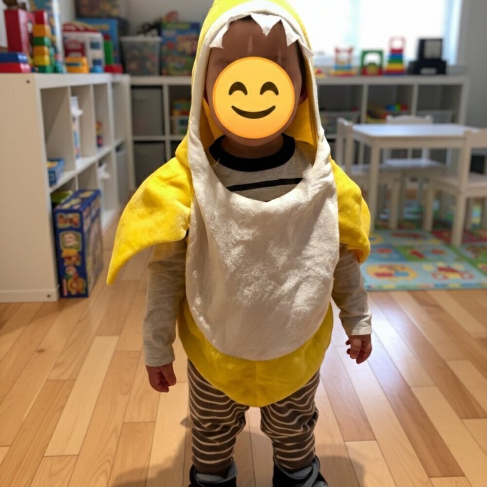 [Kids 3-4T] Plush Baby Shark Halloween Costume Jumpsuit One Piece Toddler